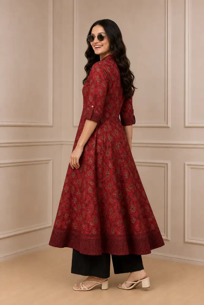 Anarkali Kurta Relaxed Fit Back